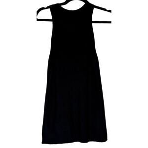 Black Ribbed knit sweater Dress Mock Neck Women Medium comfort dark academia